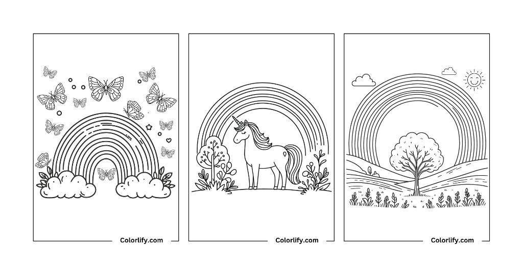 Rainbow Coloring Pages